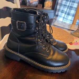 SHEIN Black Combat & Moto Boots